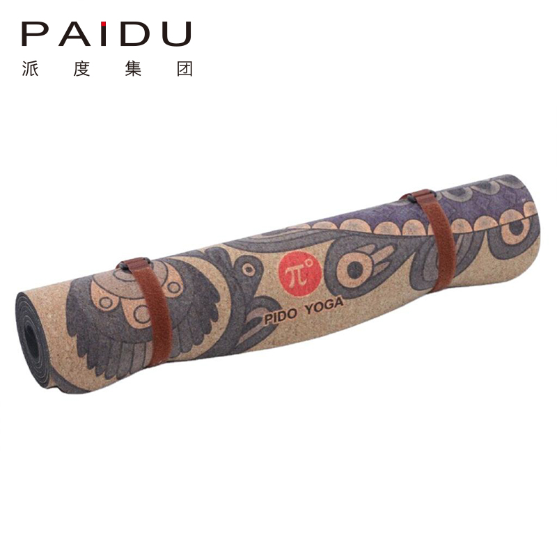 Paidu Manufacturer Quality 5mm Wholesale Cork Rubber Printing Yoga Mat Manufacturer