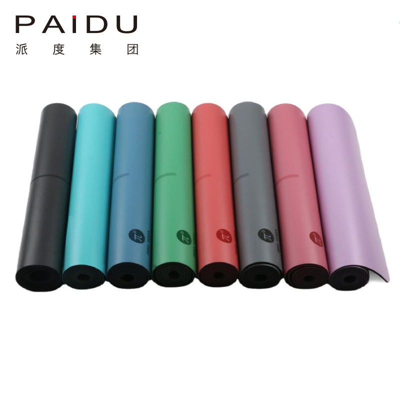 Paidu Manufacturer High Quality 183*68Cm Colorful Pu Rubber Yoga Mat Manufacturer