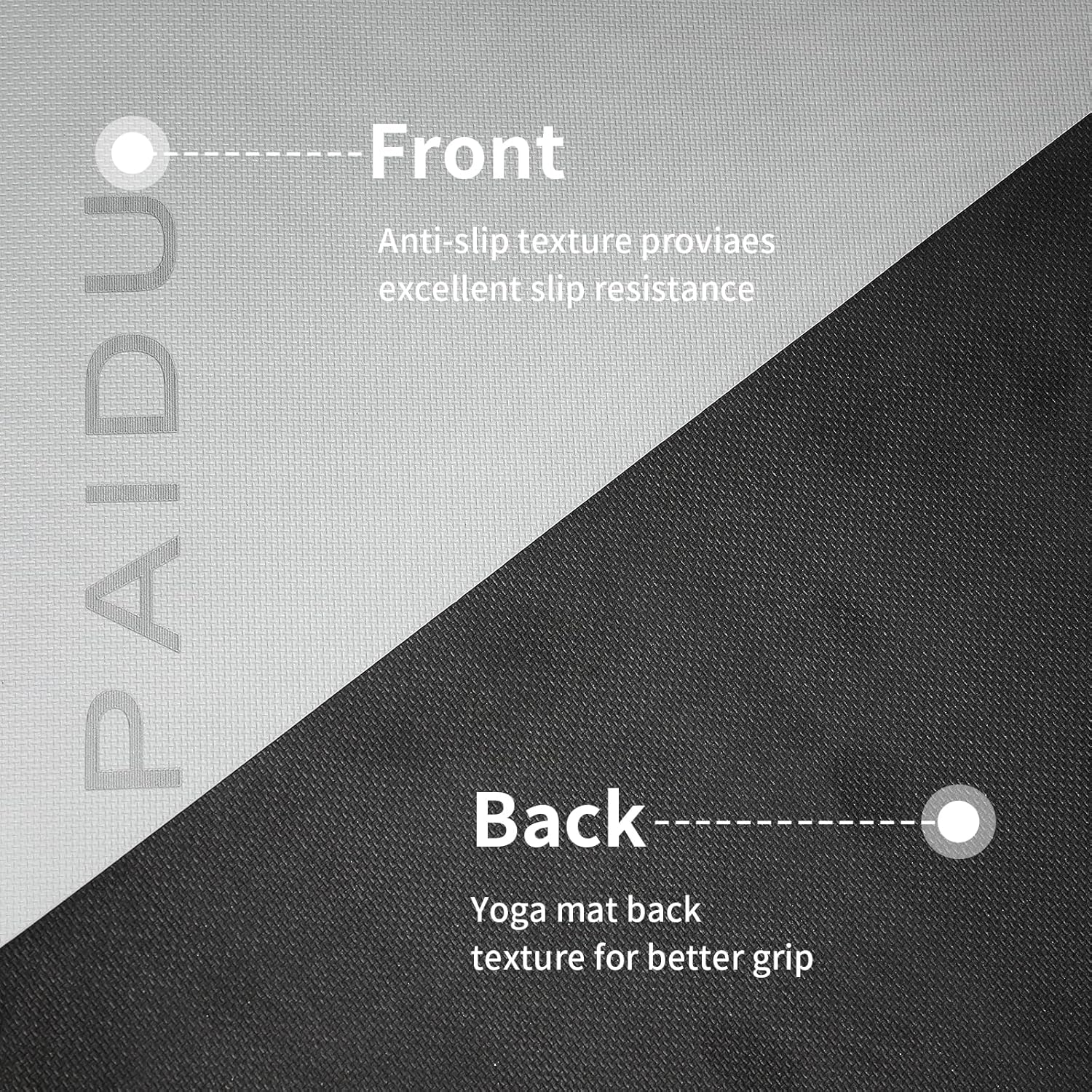 PIDO Yoga Mat Non Slip Anti-tear,extra thick High Resiliency Professional POE Yoga Mats for Women Men Kids,70