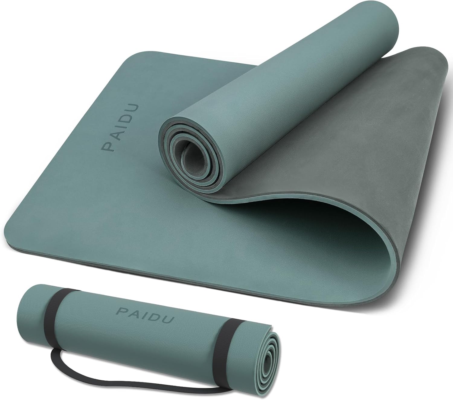 PIDO Yoga Mat Non Slip Deep green+Gray - Paidu Supplier