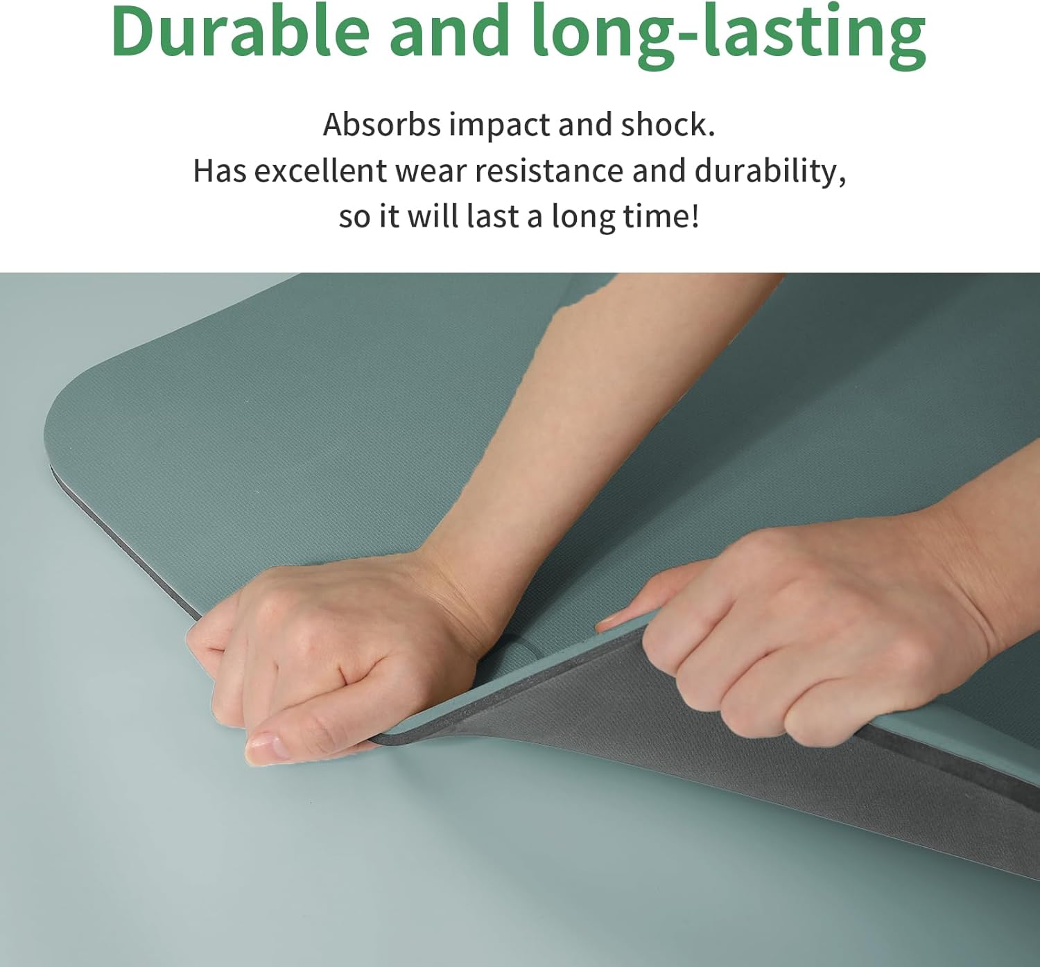 PIDO Yoga Mat Non Slip Deep green+Gray - Paidu Supplier