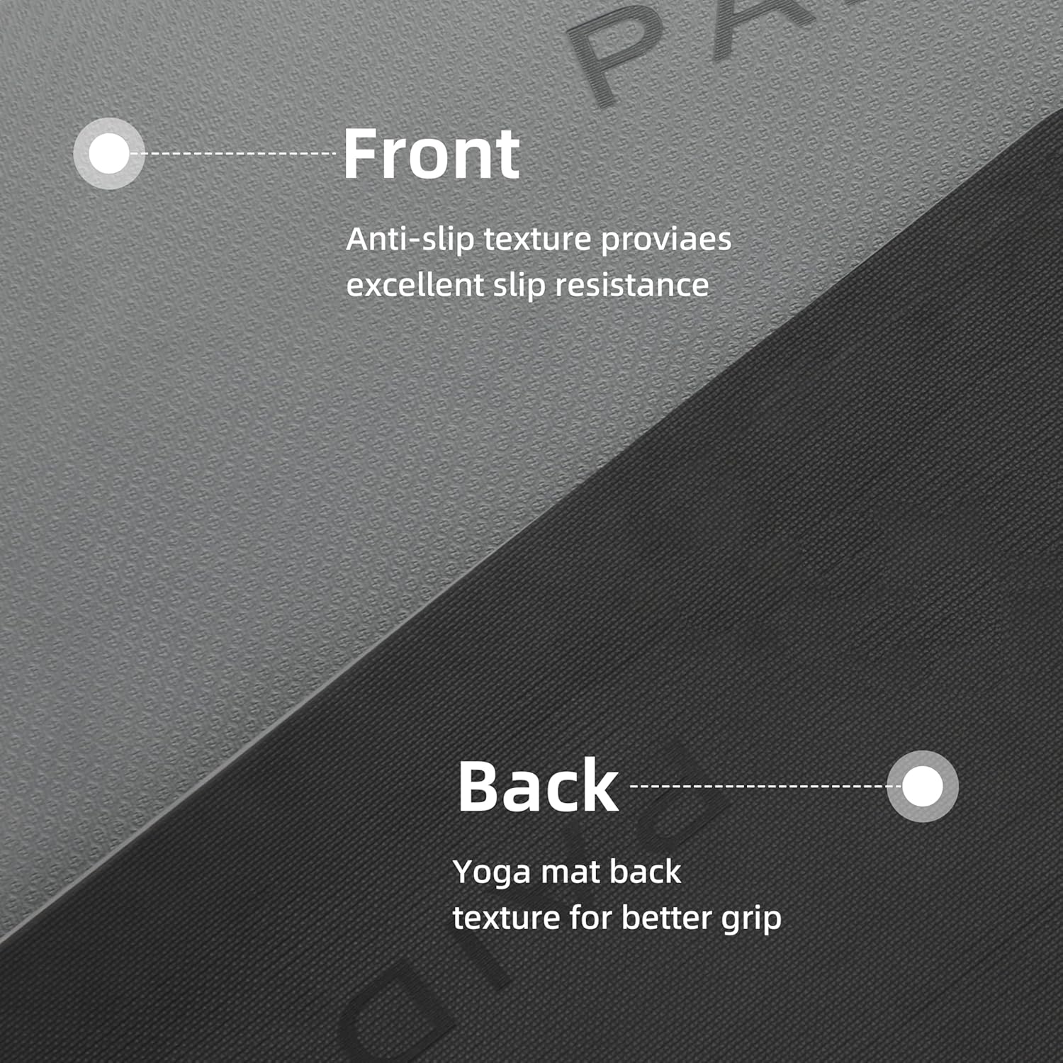 PIDO Yoga Mat Non Slip Yoga Mats for Women Men Kids Grey+Black - Paidu Supplier