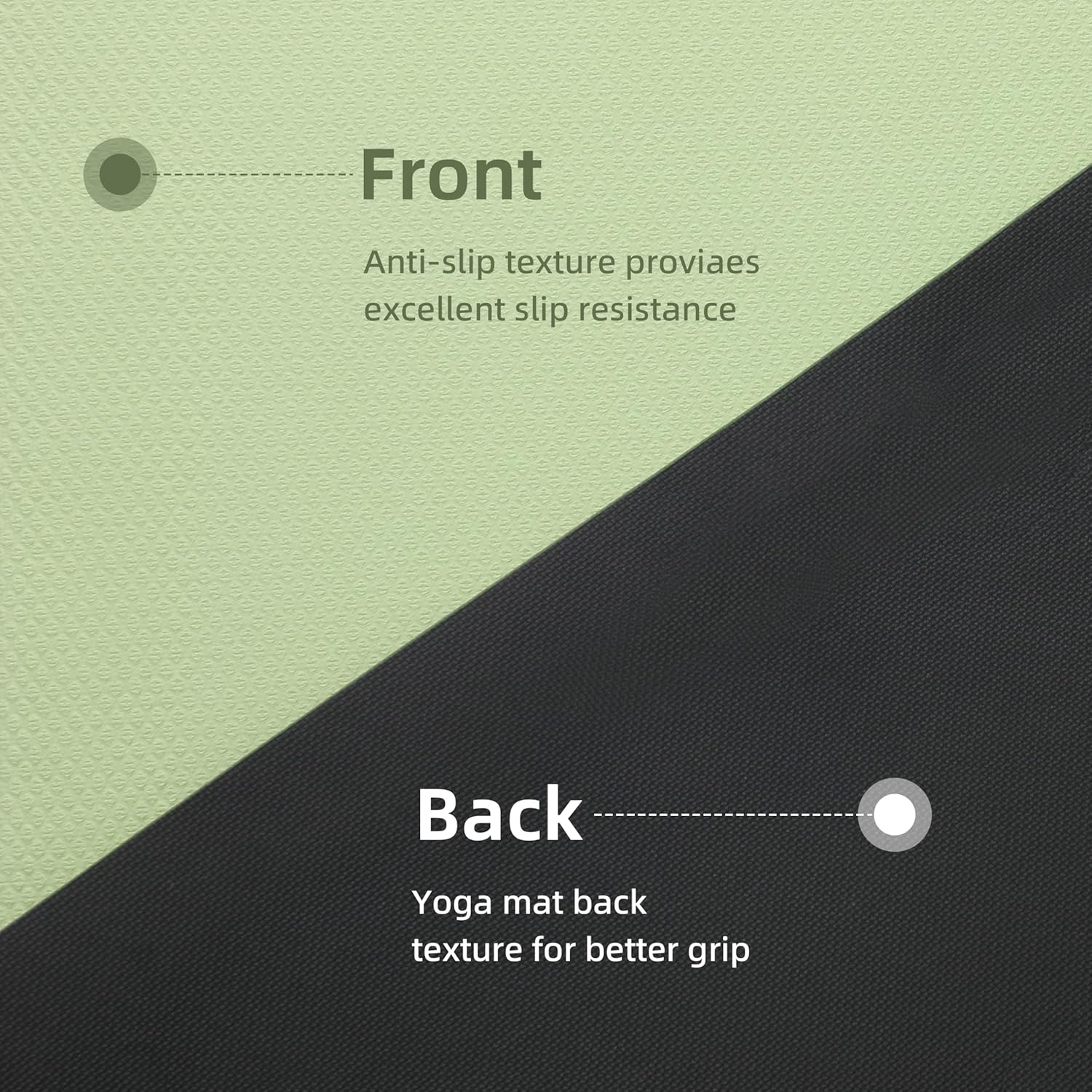 PIDO Yoga Mat Non Slip Yoga Mats for Women Men Kids Green+Black - Paidu Supplier