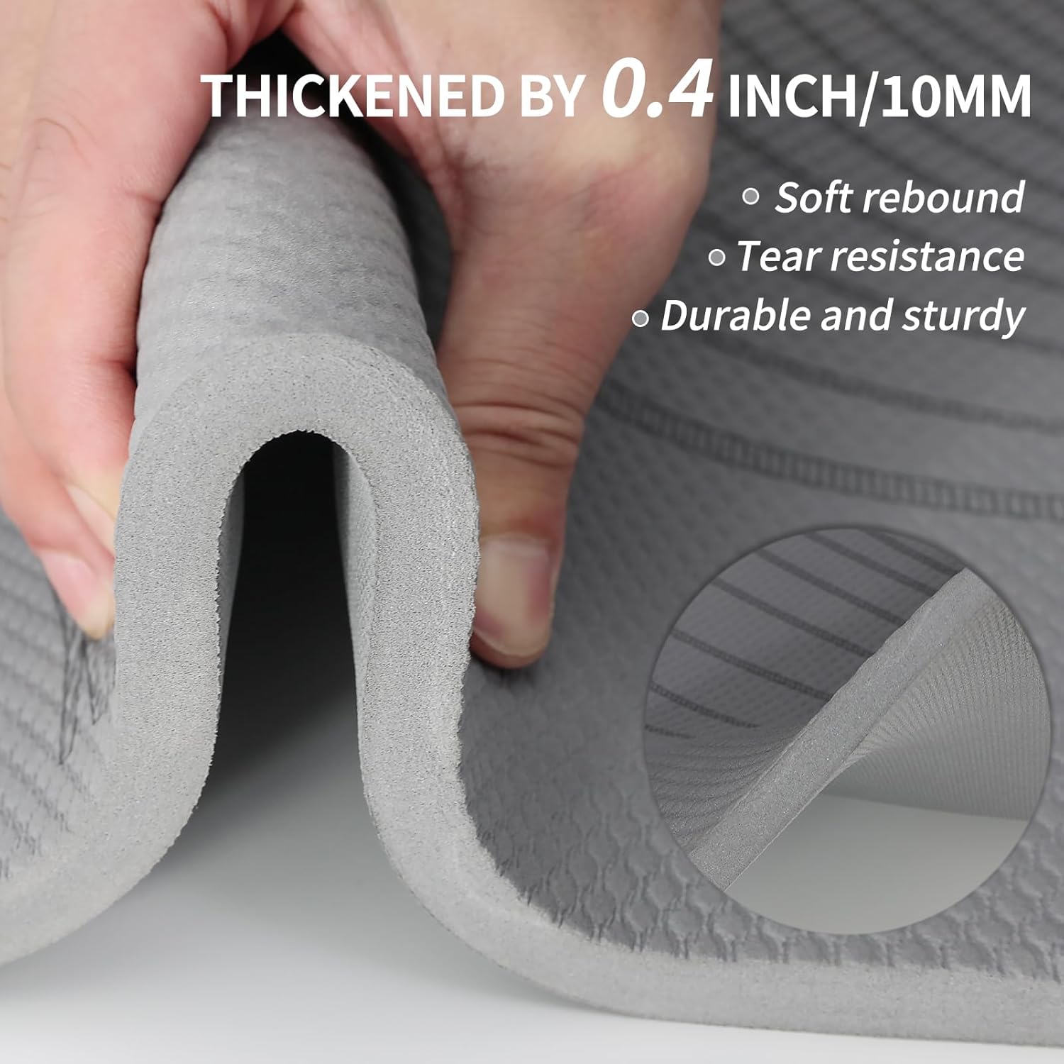 PIDO large yoga mat extra wide and thick mat widened and thickened sports fitness mattress grip rope skipping mat Grey