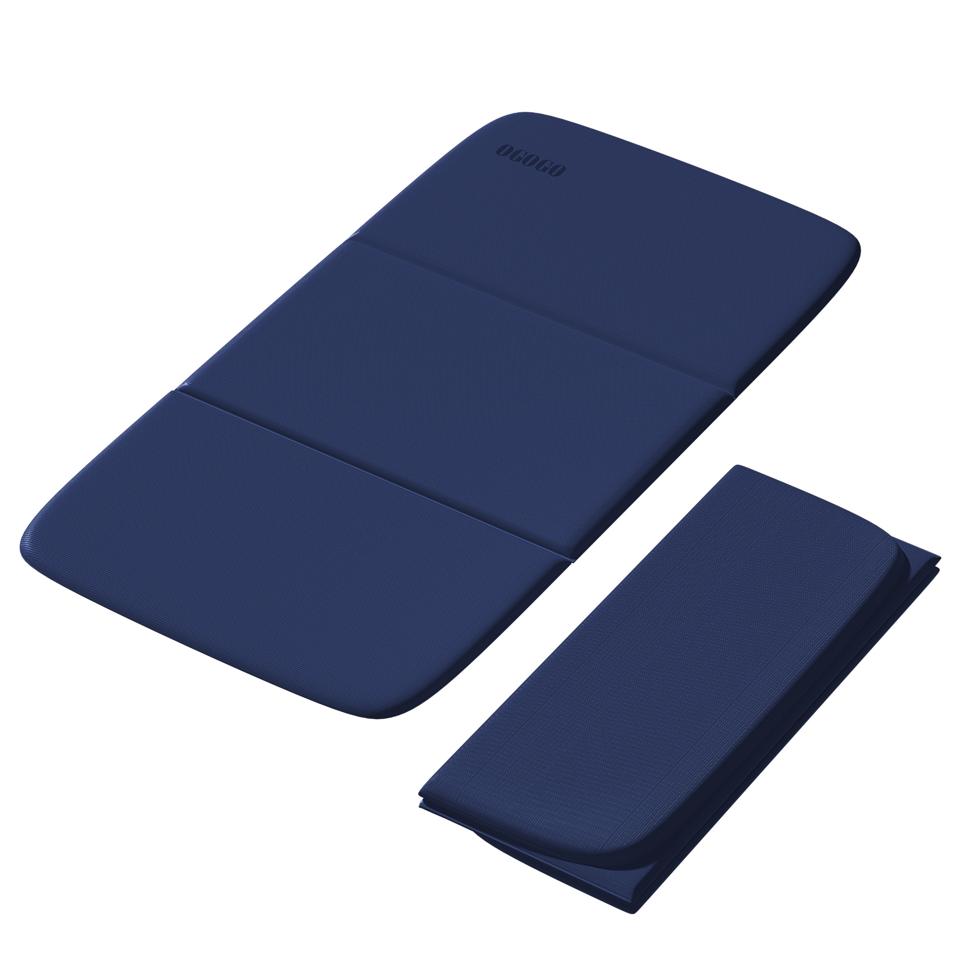 PIDO TPE Thickened Non-slip Outdoor Three-fold Yoga Mat Camping Fitness Portable Mat Navy Blue