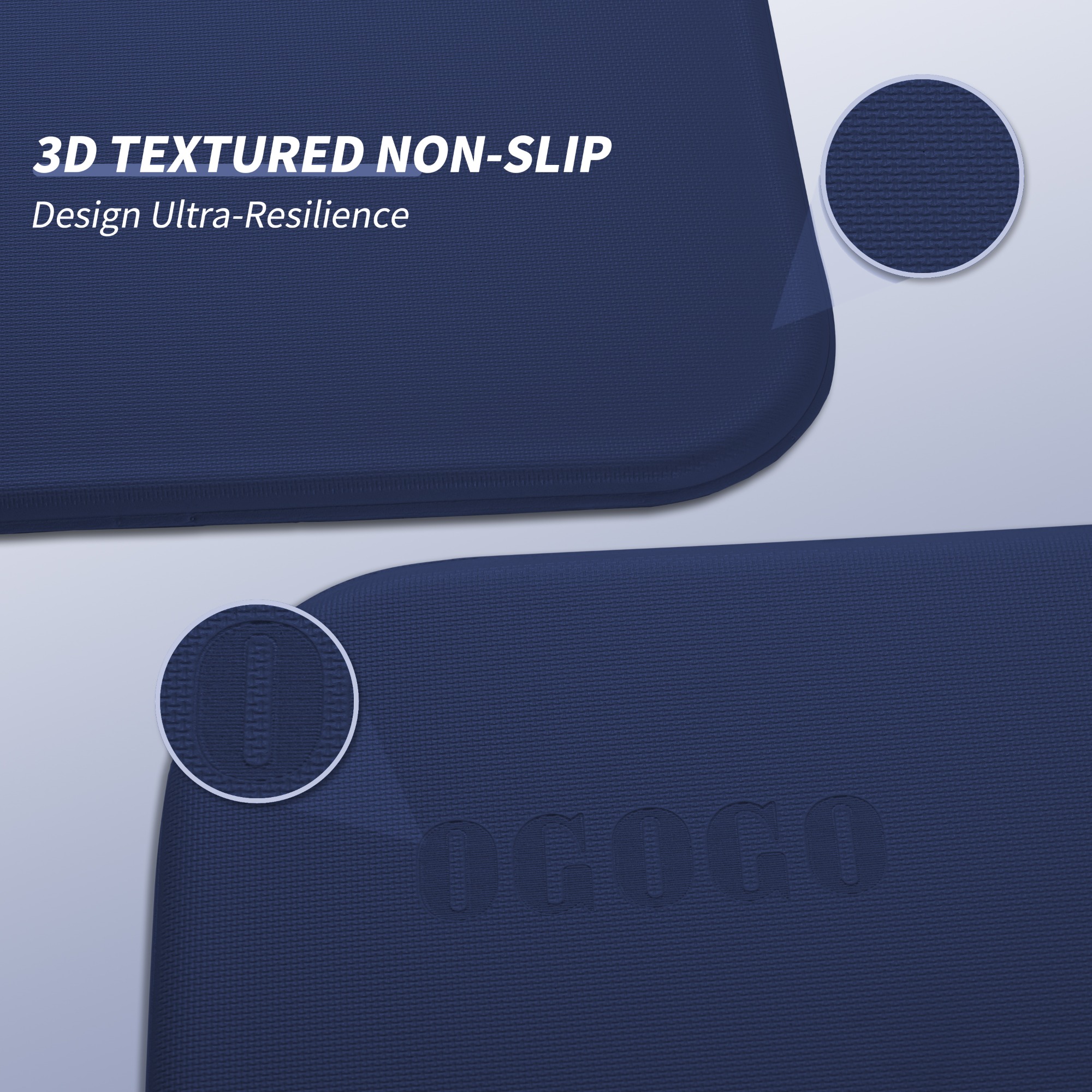 PIDO TPE Thickened Non-slip Outdoor Three-fold Yoga Mat Camping Fitness Portable Mat Navy Blue