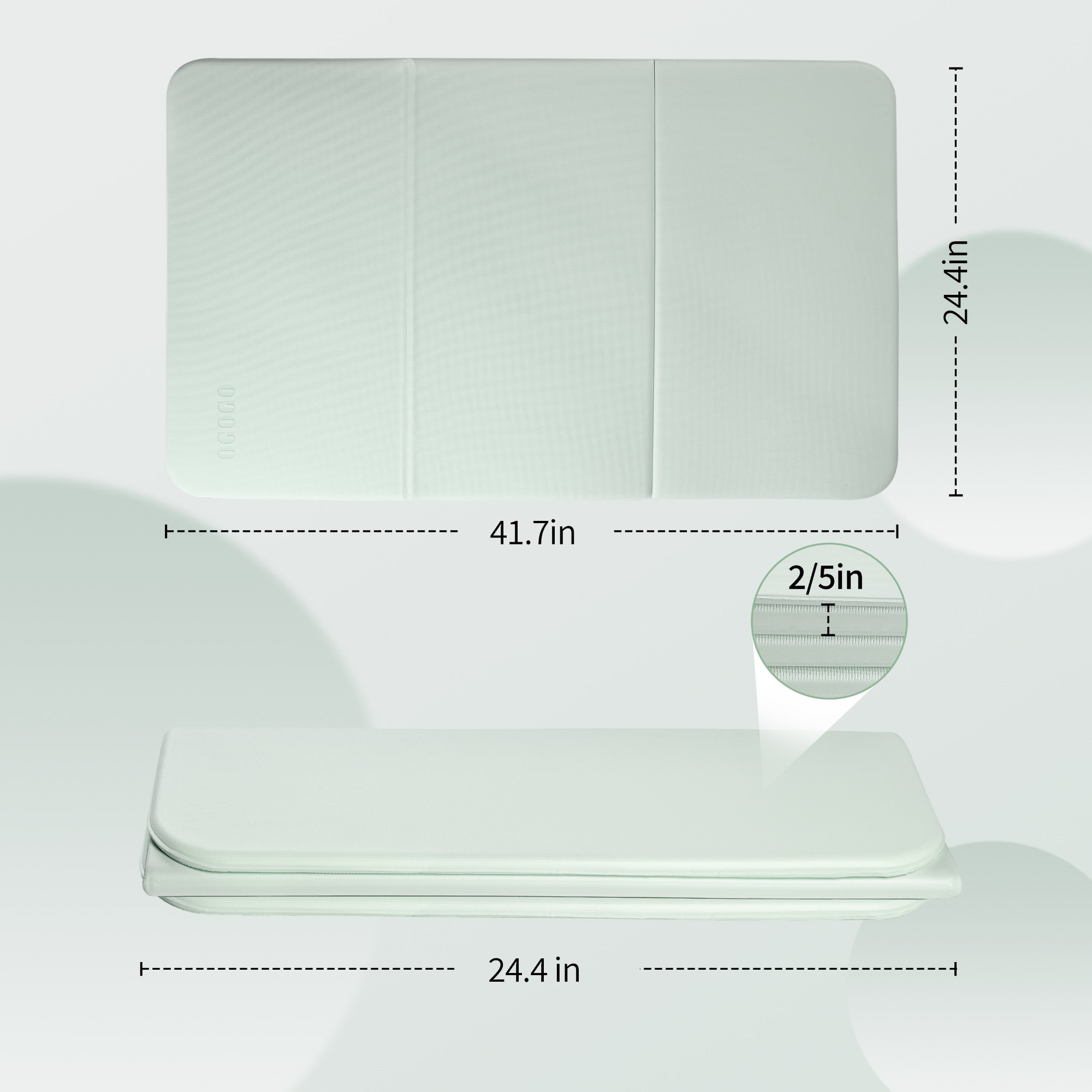 PIDO TPE Thickened Non-slip Outdoor Three-fold Yoga Mat Camping Fitness Portable Mat Green