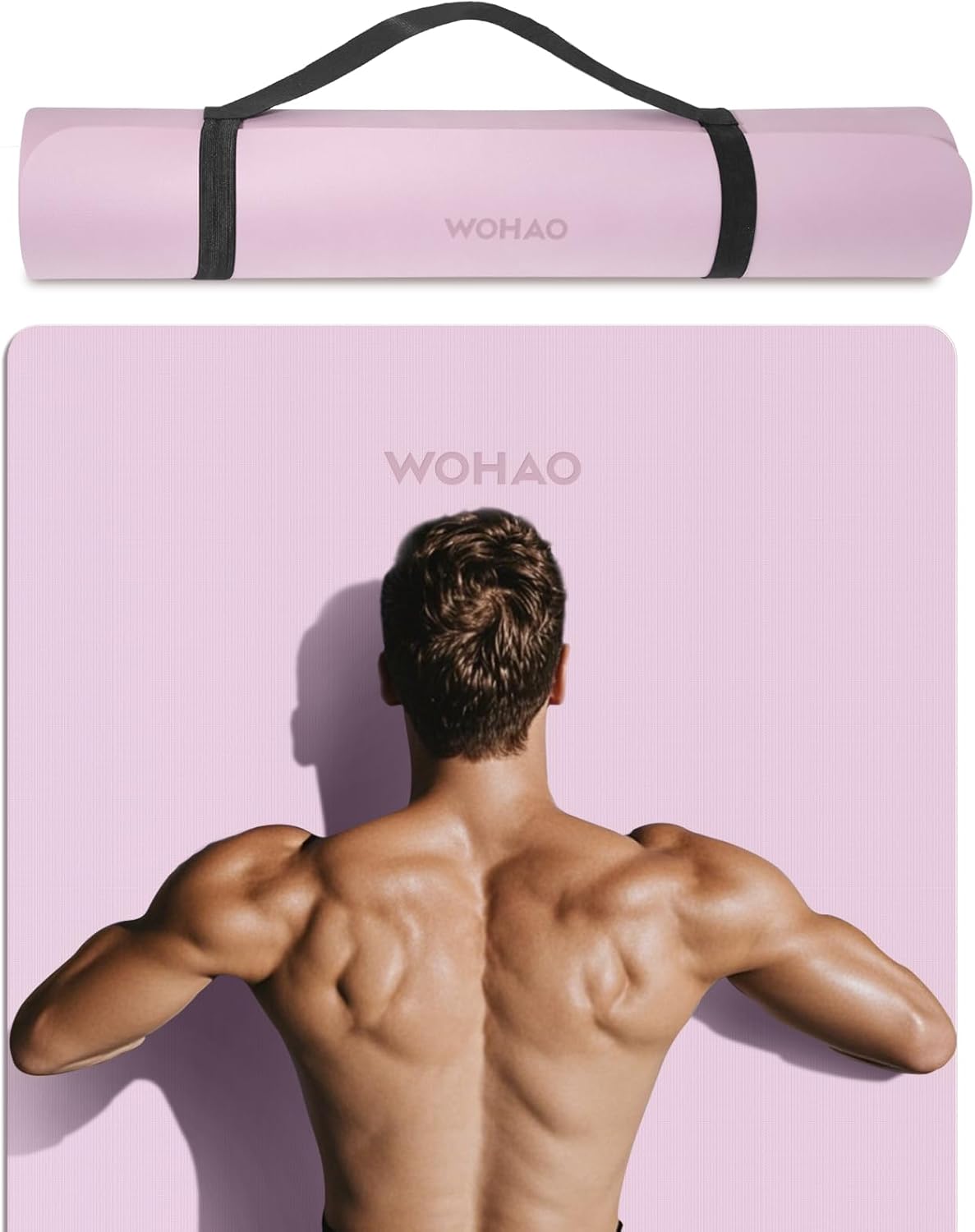 PIDO Non-Slip Yoga Mat,Durable with Carrying Strap for Yoga, Pilates, Home Gym Purple color