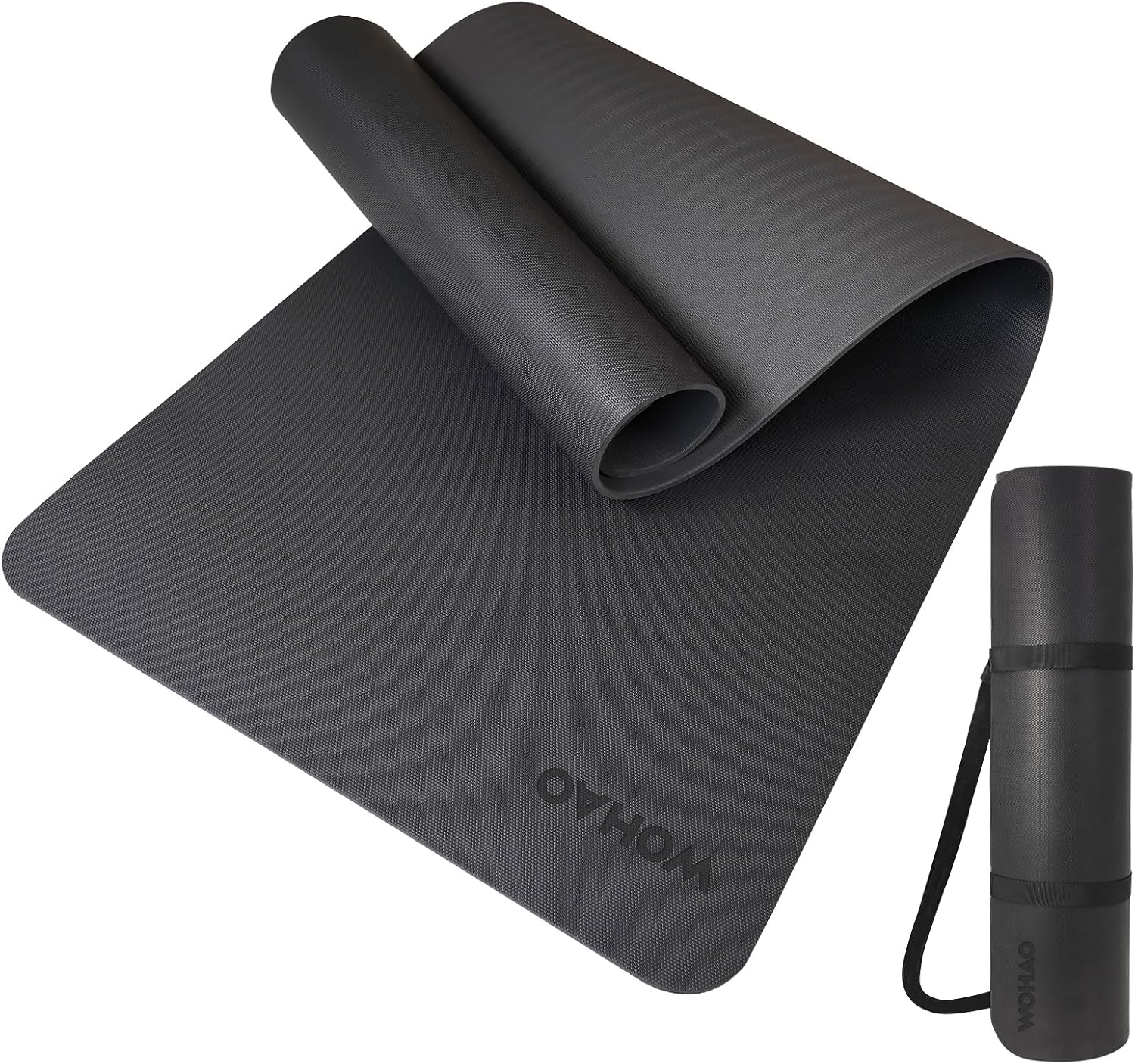 Extra Thick TPE+PU Yoga Mat 71L x 24W x 0.33T, Non-Slip Eco-Friendly Exercise Mat with Carrying Strap, High-Density Cushion for Joint Support, Portable & Easy-Clean for Gym, Pilates, Yoga