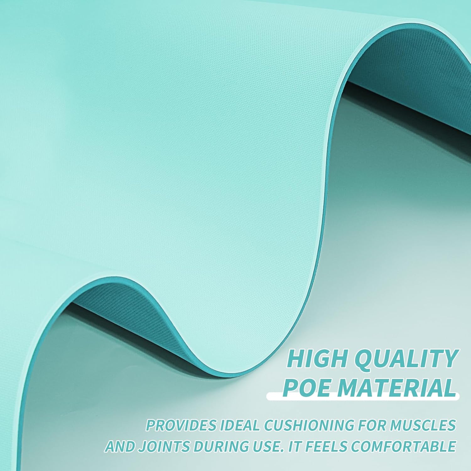 Yoga Mat with Strap,Non-Skid Workout Mat,8mm Thick Yoga Mat,POE Yoga Mats for Women Men Kids,Exercise Mat with Easy-Cinch,72