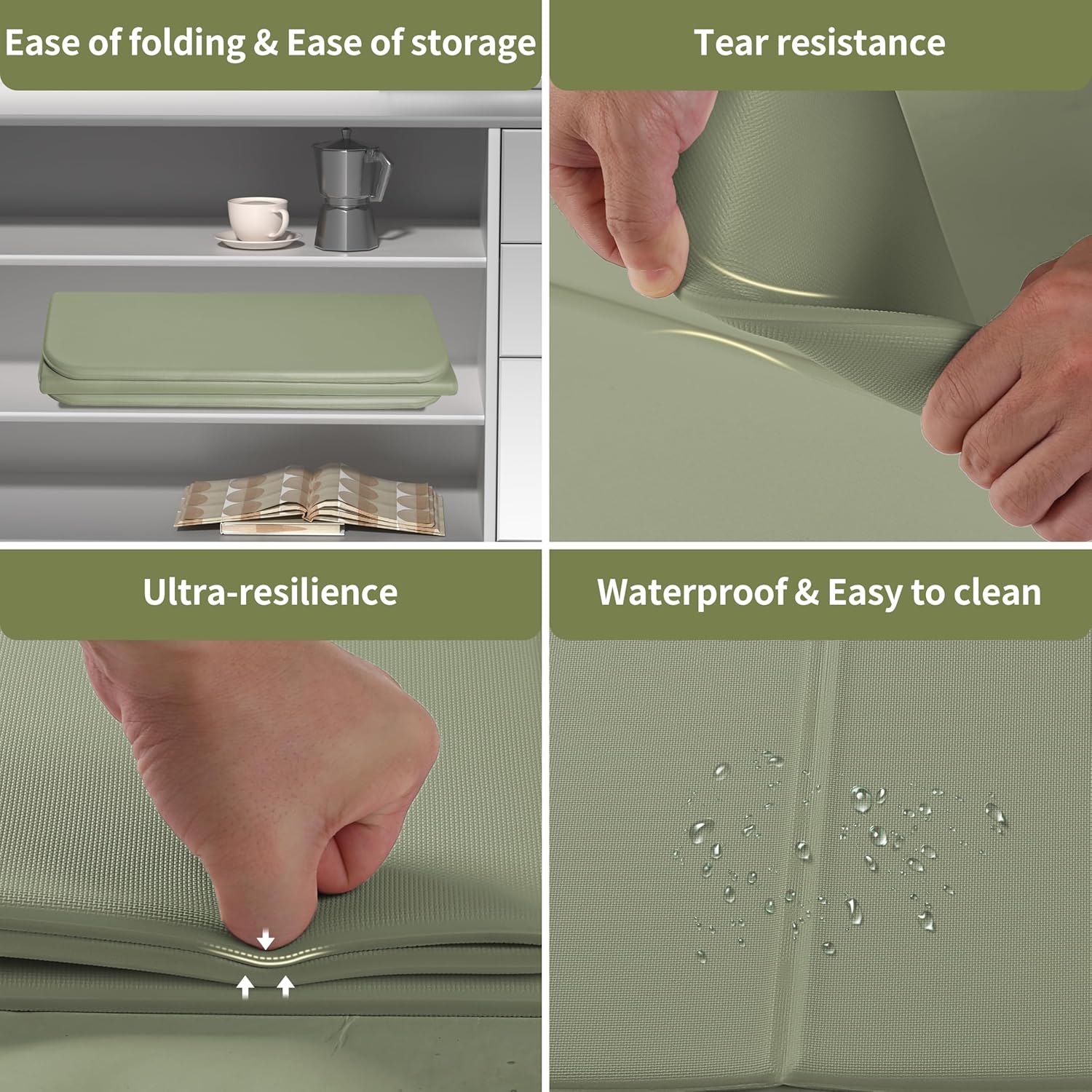 Kids Yoga Mat Extra Thick 2/5 Inches,Portable Folding Exercise Mat(41.7