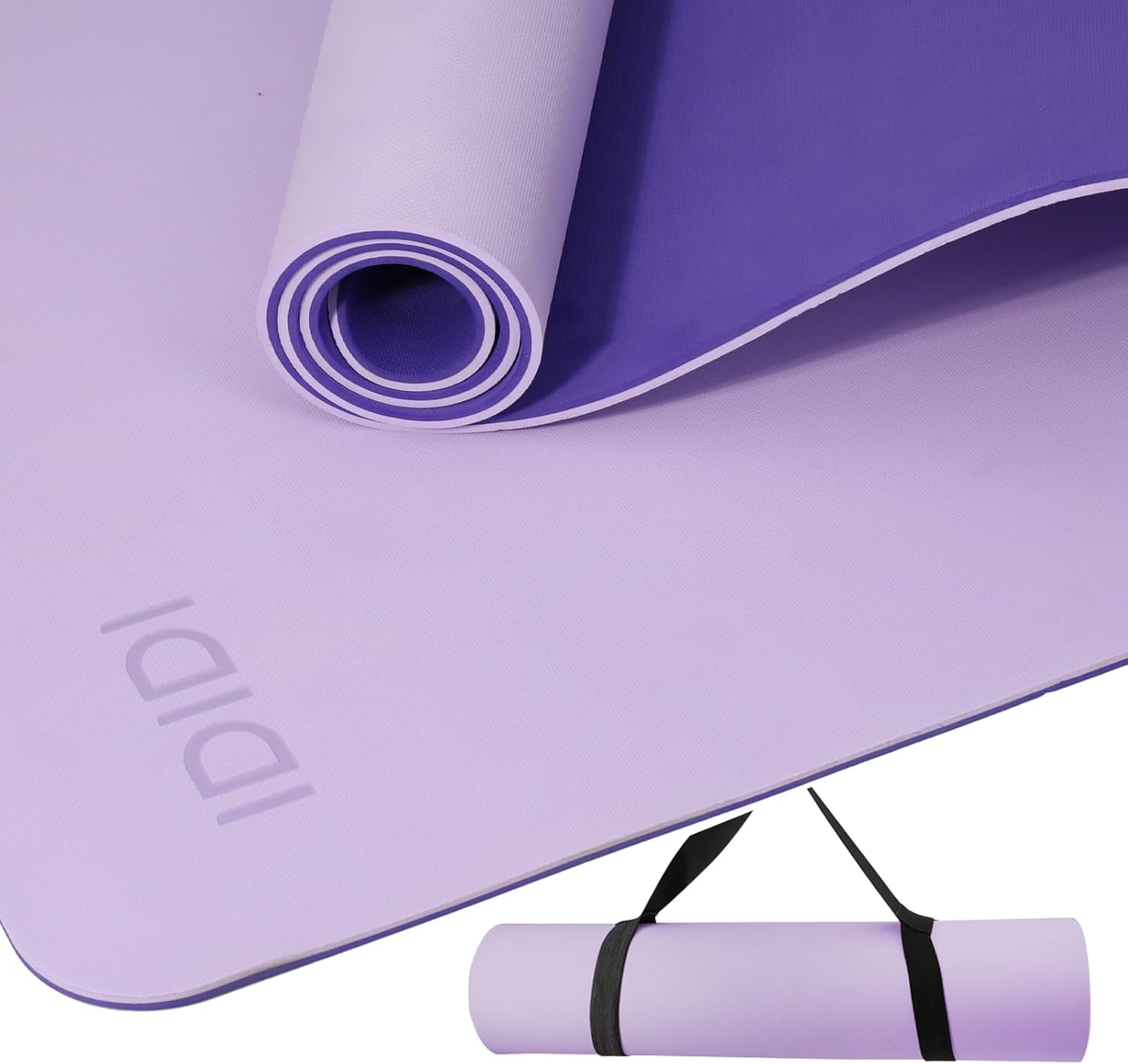 Yoga Mat with Strap,Non-Skid Workout Mat,8mm Thick Yoga Mat,POE Yoga Mats for Women Men Kids,Exercise Mat with Easy-Cinch,72