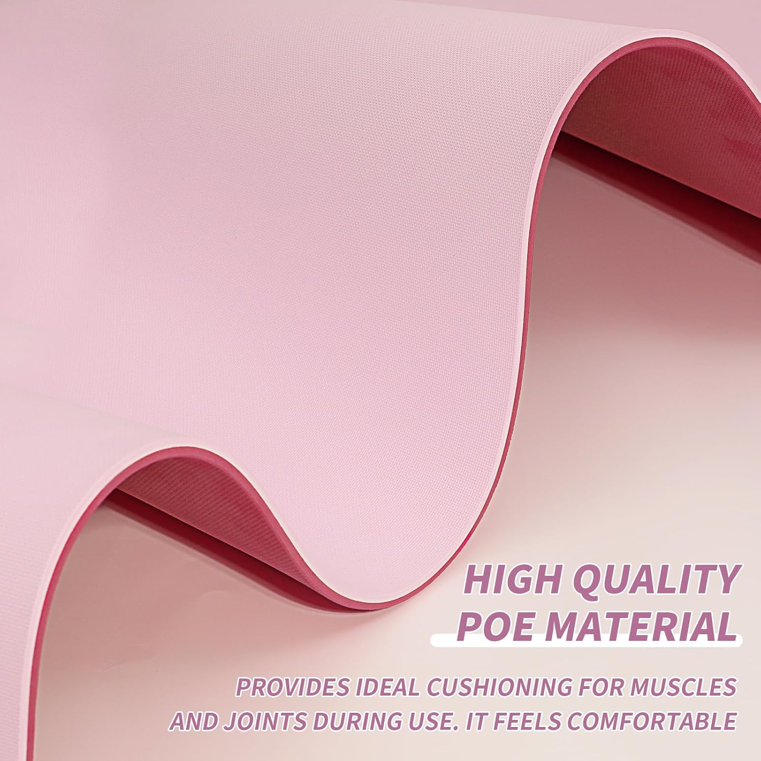 Yoga Mat with Strap,Non-Skid Workout Mat,8mm Thick Yoga Mat,POE Yoga Mats for Women Men Kids,Exercise Mat with Easy-Cinch,72