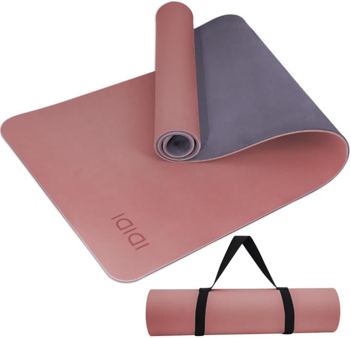 Yoga Mat with Strap,Non-Skid Workout Mat,8mm Thick Yoga Mat,POE Yoga Mats for Women Men Kids,Exercise Mat with Easy-Cinch,72