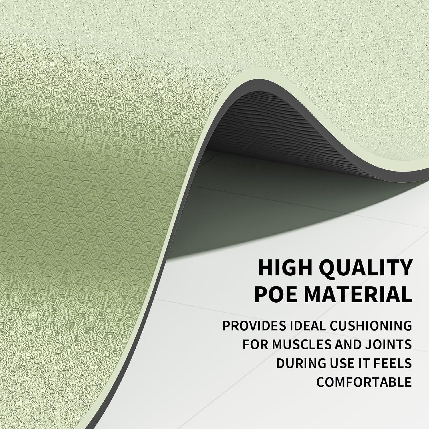 Yoga Mat with Strap,Non-Skid Workout Mat,8mm Thick Yoga Mat,POE Yoga Mats for Women Men Kids,Exercise Mat with Easy-Cinch,72