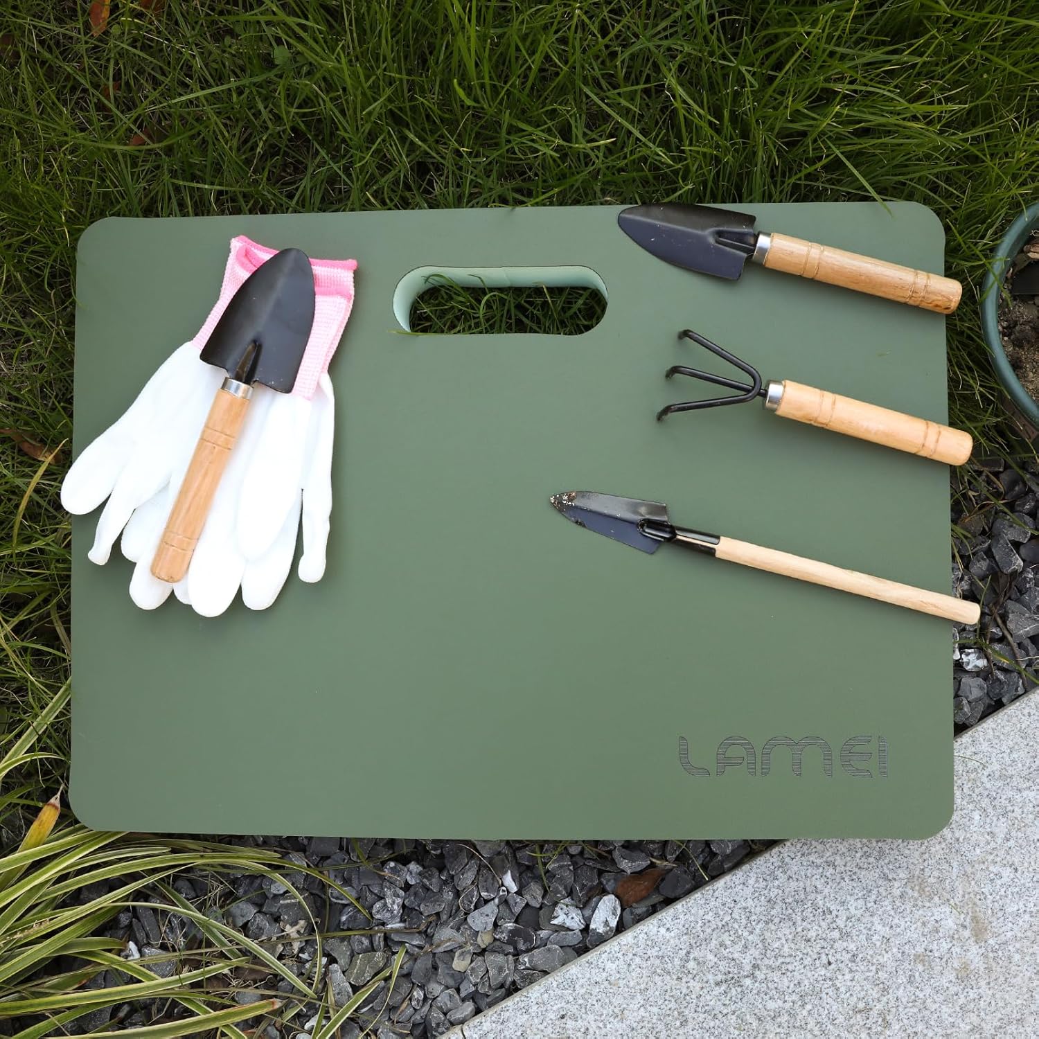 Extra Thick Garden Kneeling Pad 1.6inch, PU Leather Waterproof Surface, Non-Slip High Density POE, High Resilience, Lightweight, Easy Clean Knee Pad for Gardening, Yoga, Housework Green