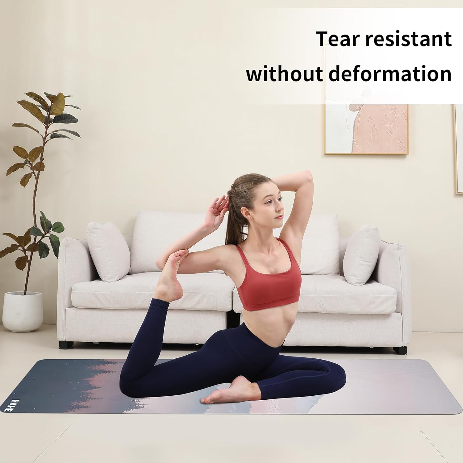 Non Slip Yoga Mat Thick POE Material High Rebound,Suitable for Yoga, Pilates, Fitness, and More, Provides Superior Cushioning Carrying Strap