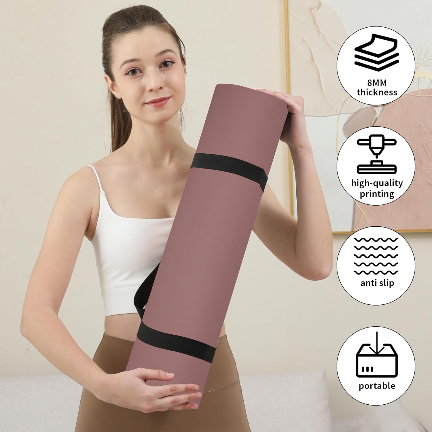 Non Slip Yoga Mat Thick (8MM,0.31