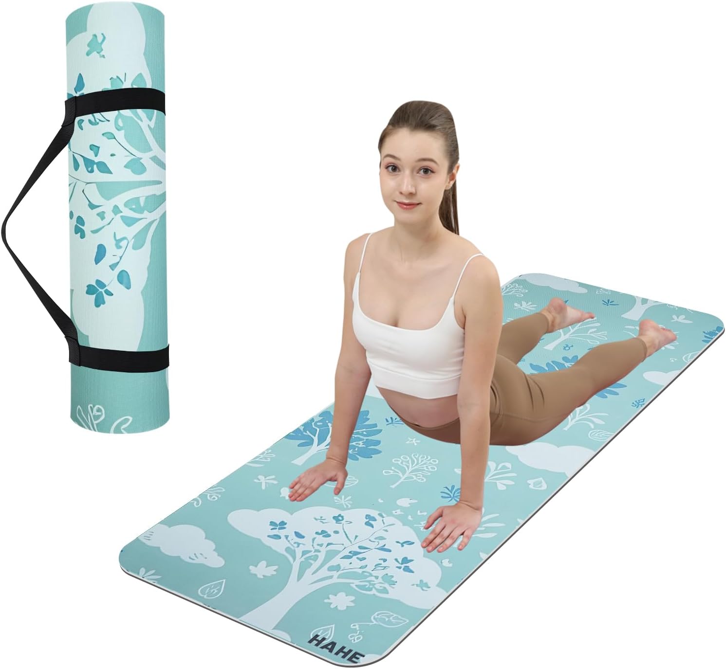 Non Slip Yoga Mat ThickPOE Material High Rebound,Suitable for Yoga, Pilates, Fitness, and More, Provides Superior Cushioning and Support, Durable and Long-Lasting (72