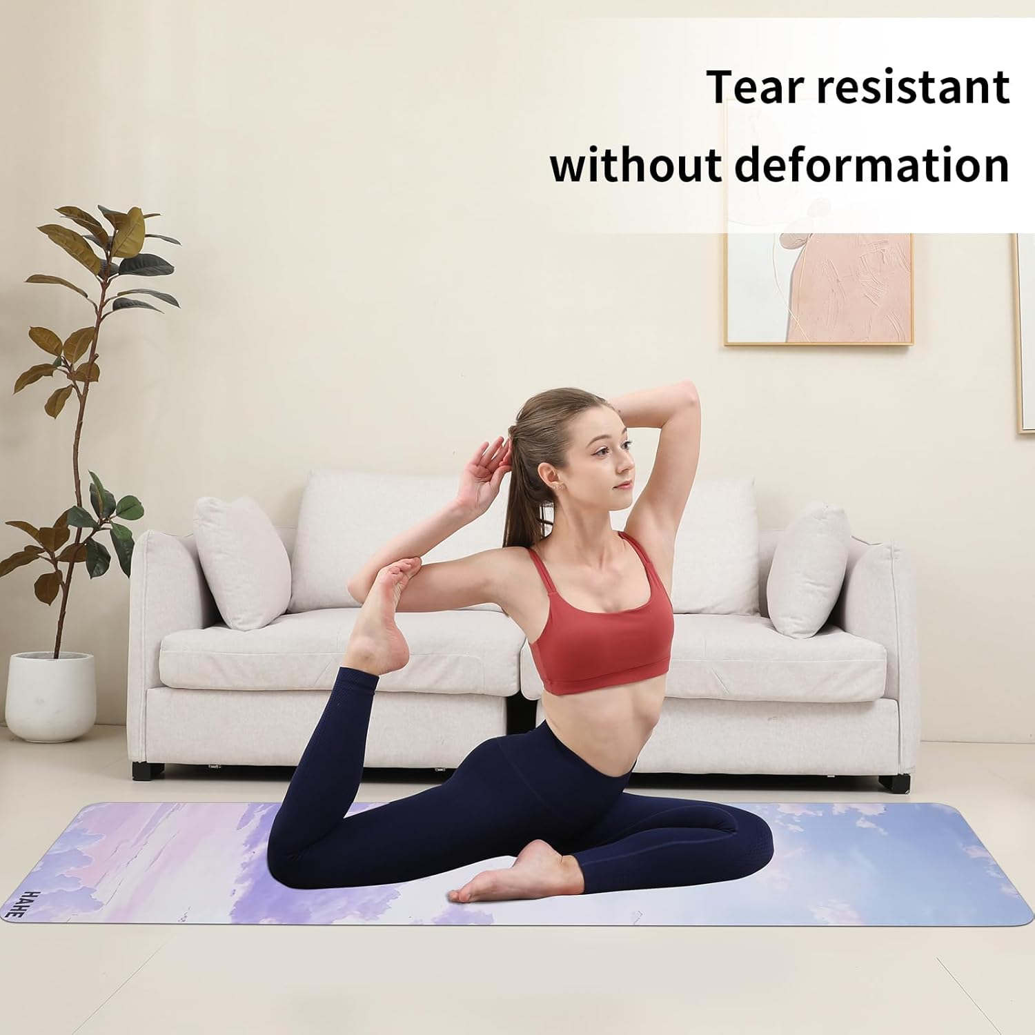 Non Slip Yoga Mat Thick POE Material High Rebound,Suitable for Yoga, Pilates, Fitness, and More, Provides Superior Cushioning Carrying Strap