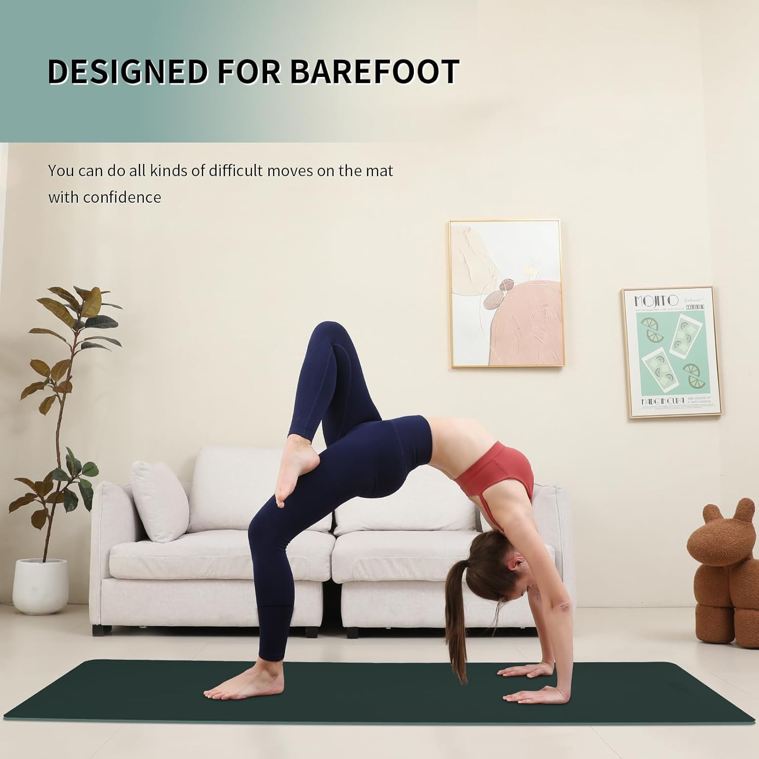 Extra Wide yoga mat 70cm Non Slip POE Exercise Mat Eco Friendly High Resiliency Fitness Mats With Strap for Women,gymnastics, Pilates, Home, Floor, Workout