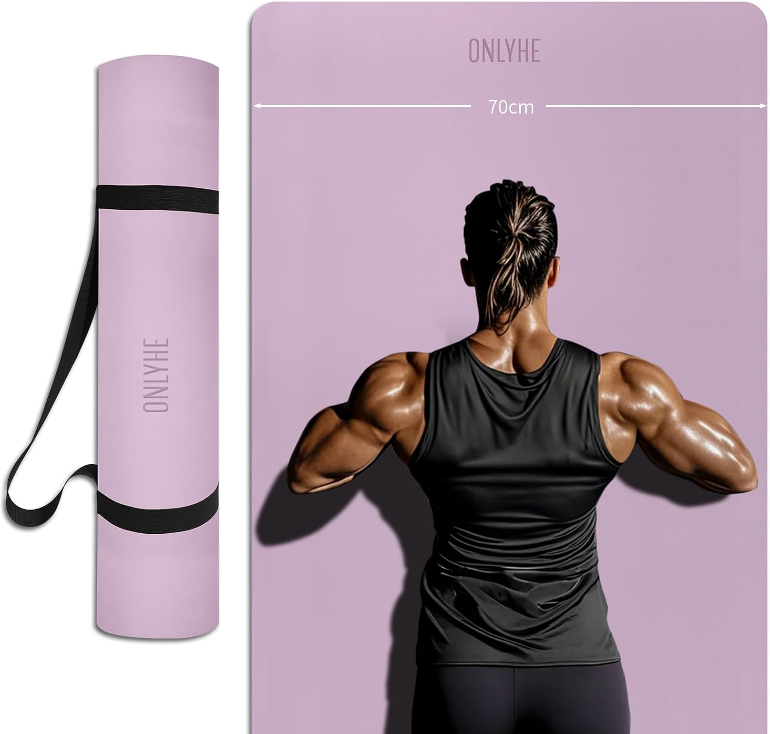 Extra Wide yoga mat 70cm Non Slip POE Exercise Mat