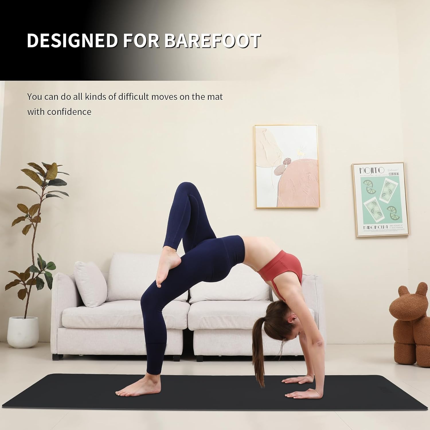 Extra Wide yoga mat 70cm Non Slip POE Exercise Mat Eco Friendly High Resiliency Fitness Mats With Strap for Women,gymnastics, Pilates, Home, Floor, Workout