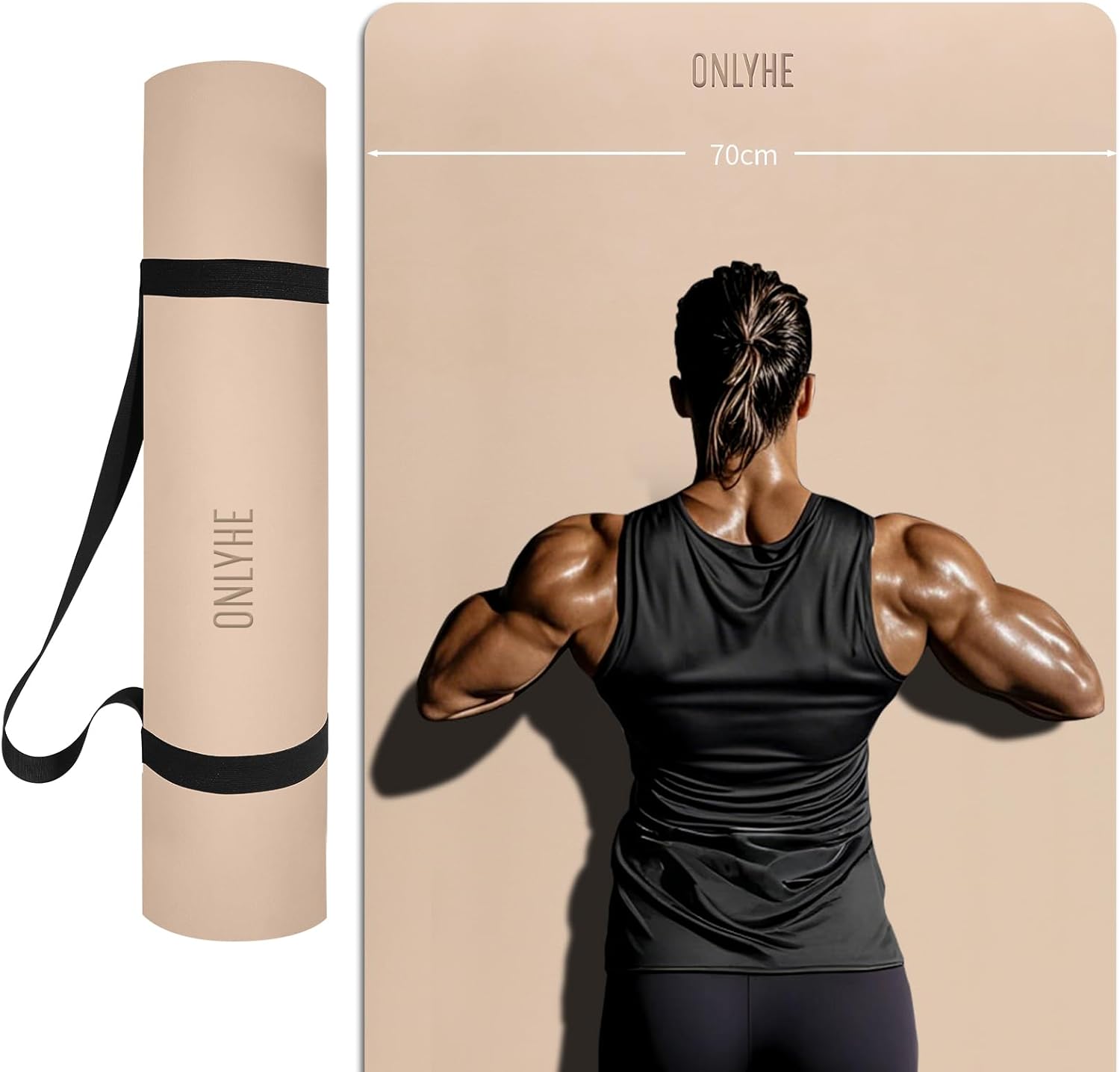 Extra Wide yoga mat 70cm Non Slip POE Exercise Mat