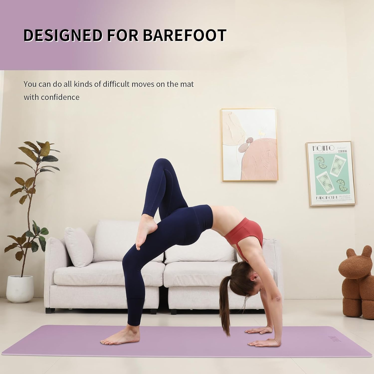 Extra Wide yoga mat 70cm Non Slip POE Exercise Mat