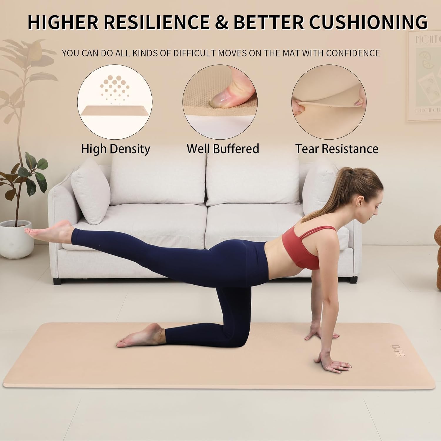 Extra Wide yoga mat 70cm Non Slip POE Exercise Mat